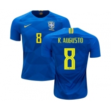 Brazil #8 R.Augusto Away Kid Soccer Country Jersey