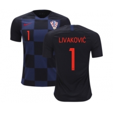 Croatia #1 Livakovic Away Kid Soccer Country Jersey