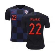 Croatia #22 Pivaric Away Kid Soccer Country Jersey