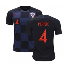Croatia #4 Perisic Away Kid Soccer Country Jersey