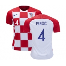 Croatia #4 Perisic Home Kid Soccer Country Jersey