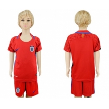 England Blank Red Goalkeeper Kid Soccer Country Jersey