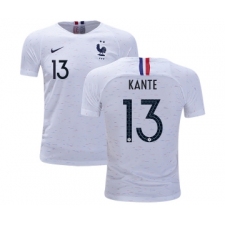 France #13 Kante Away Kid Soccer Country Jersey