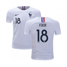 France #18 Fekir Away Kid Soccer Country Jersey