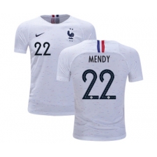 France #22 Mendy Away Kid Soccer Country Jersey