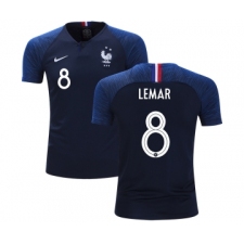France #8 Lemar Home Kid Soccer Country Jersey