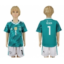 Germany #1 Neuer Away Kid Soccer Country Jersey