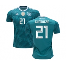 Germany #21 Gundogan Away Kid Soccer Country Jersey