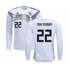 Germany #22 Ter Stegen Home Long Sleeves Kid Soccer Country Jersey