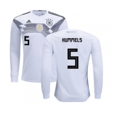 Germany #5 Hummels Home Long Sleeves Kid Soccer Country Jersey