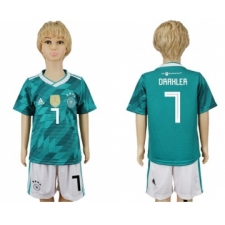 Germany #7 Draxler Away Kid Soccer Country Jersey