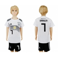 Germany #7 Draxler White Home Kid Soccer Country Jersey
