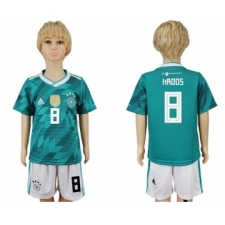 Germany #8 Kroos Away Kid Soccer Country Jersey