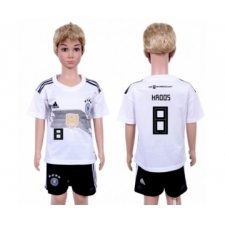 Germany #8 Kroos White Home Kid Soccer Country Jersey
