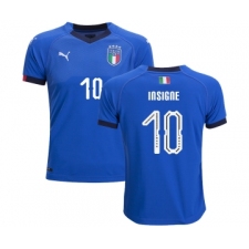 Italy #10 Insigne Home Kid Soccer Country Jersey