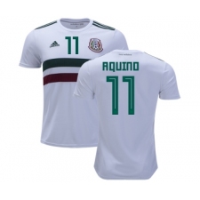 Mexico #11 Aquino Away Kid Soccer Country Jersey