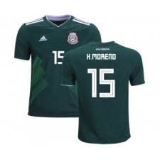 Mexico #15 H.Moreno Home Kid Soccer Country Jersey