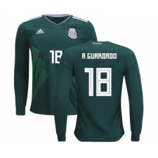 Mexico #18 A.Guardado Home Long Sleeves Kid Soccer Country Jersey