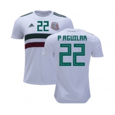 Mexico #22 P.Aguilar Away Kid Soccer Country Jersey