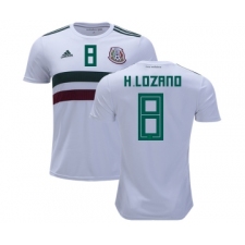 Mexico #8 H.Lozano Away Kid Soccer Country Jersey