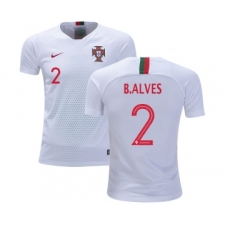 Portugal #2 B.Alves Away Kid Soccer Country Jerse