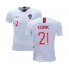 Portugal #21 Cedric Away Kid Soccer Country Jersey