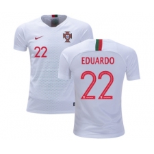 Portugal #22 Eduardo Away Kid Soccer Country Jersey