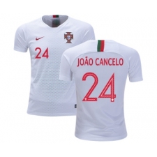 Portugal #24 Joao Cancelo Away Kid Soccer Country Jersey