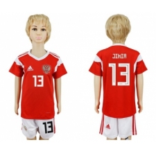 Russia #13 Jikia Home Kid Soccer Country Jersey
