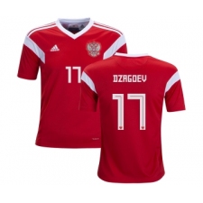 Russia #17 Dzagoev Home Kid Soccer Country Jersey