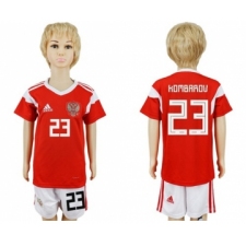 Russia #23 Kombarov Home Kid Soccer Country Jersey