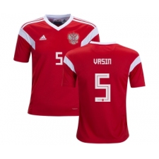 Russia #5 Vasin Home Kid Soccer Country Jersey