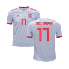 Spain #17 Iago Aspas Away Kid Soccer Country Jersey