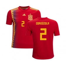 Spain #2 Odriozola Red Home Kid Soccer Country Jersey