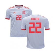Spain #22 Nolito Away Kid Soccer Country Jersey