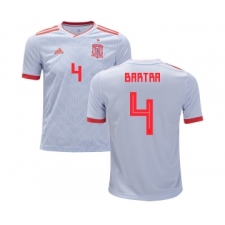 Spain #4 Bartra Away Kid Soccer Country Jersey