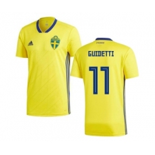 Sweden #11 Guidetti Home Kid Soccer Country Jersey