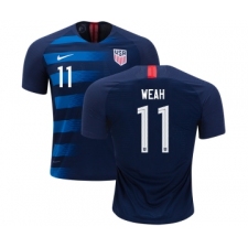 USA #11 Weah Away Kid Soccer Country Jersey