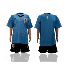 Uruguay Blank Home Kid Soccer Country Jersey