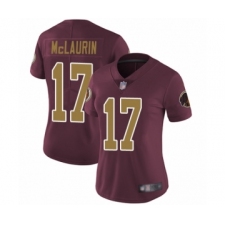 Women's Washington Redskins #17 Terry McLaurin Burgundy Red Gold Number Alternate 80TH Anniversary Vapor Untouchable Limited Player Football Jersey