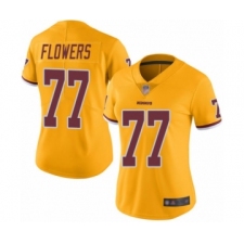 Women's Washington Redskins #77 Ereck Flowers Limited Gold Rush Vapor Untouchable Football Jersey