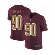 Men's Washington Redskins #90 Montez Sweat Burgundy Red Gold Number Alternate 80TH Anniversary Vapor Untouchable Limited Player Football Jersey