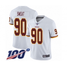 Men's Washington Redskins #90 Montez Sweat White Vapor Untouchable Limited Player 100th Season Football Jersey