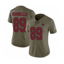 Women's Arizona Cardinals #89 Andy Isabella Limited Olive 2017 Salute to Service Football Jersey