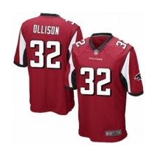 Men's Atlanta Falcons #32 Qadree Ollison Game Red Team Color Football Jersey