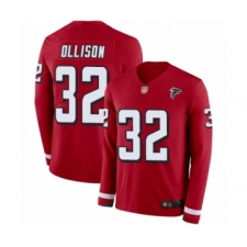 Men's Atlanta Falcons #32 Qadree Ollison Limited Red Therma Long Sleeve Football Jersey