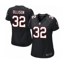 Women's Atlanta Falcons #32 Qadree Ollison Game Black Alternate Football Jersey