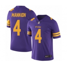 Men's Minnesota Vikings #4 Sean Mannion Limited Purple Rush Vapor Untouchable Football Jersey