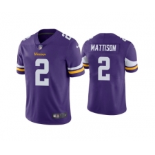 Men's Minnesota Vikings #2 Alexander Mattison Purple Vapor Untouchable Limited Stitched Jersey