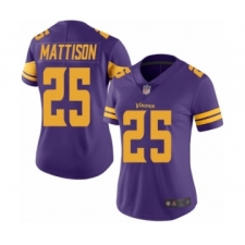 Women's Minnesota Vikings #25 Alexander Mattison Limited Purple Rush Vapor Untouchable Football Jersey